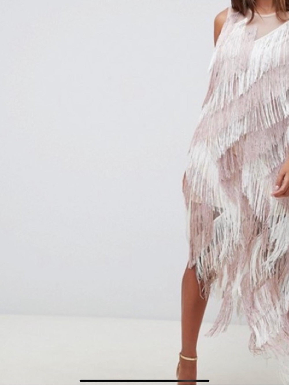 ASOS Asymmetric Fringe Maxi Dress Size 2